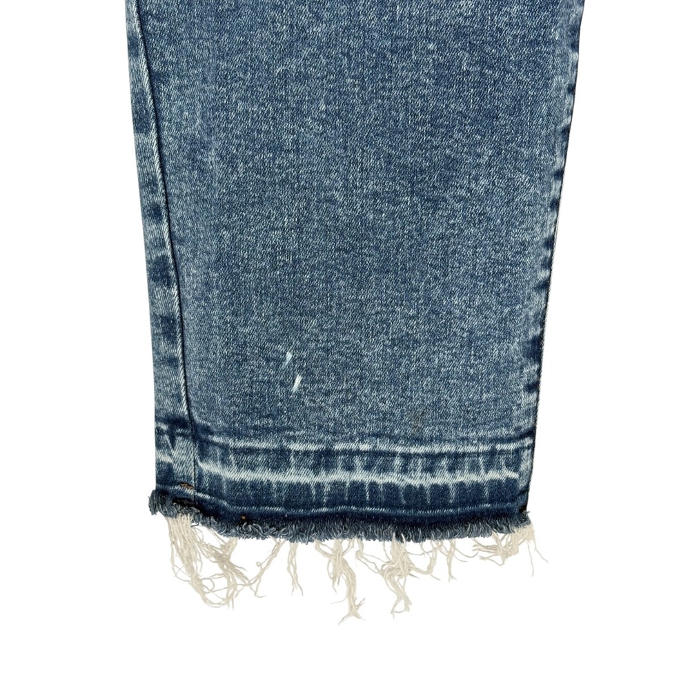 a.n.a High-Rise Straight Jeans Blue Distressed Raw Hem Size 18 - Picture 6 of 9